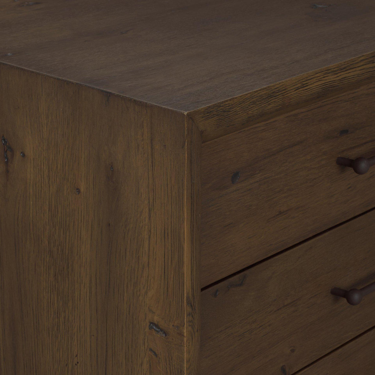 Mercana Belford 3-Drawer Dark Brown Oak Wood Closed Nightstand
