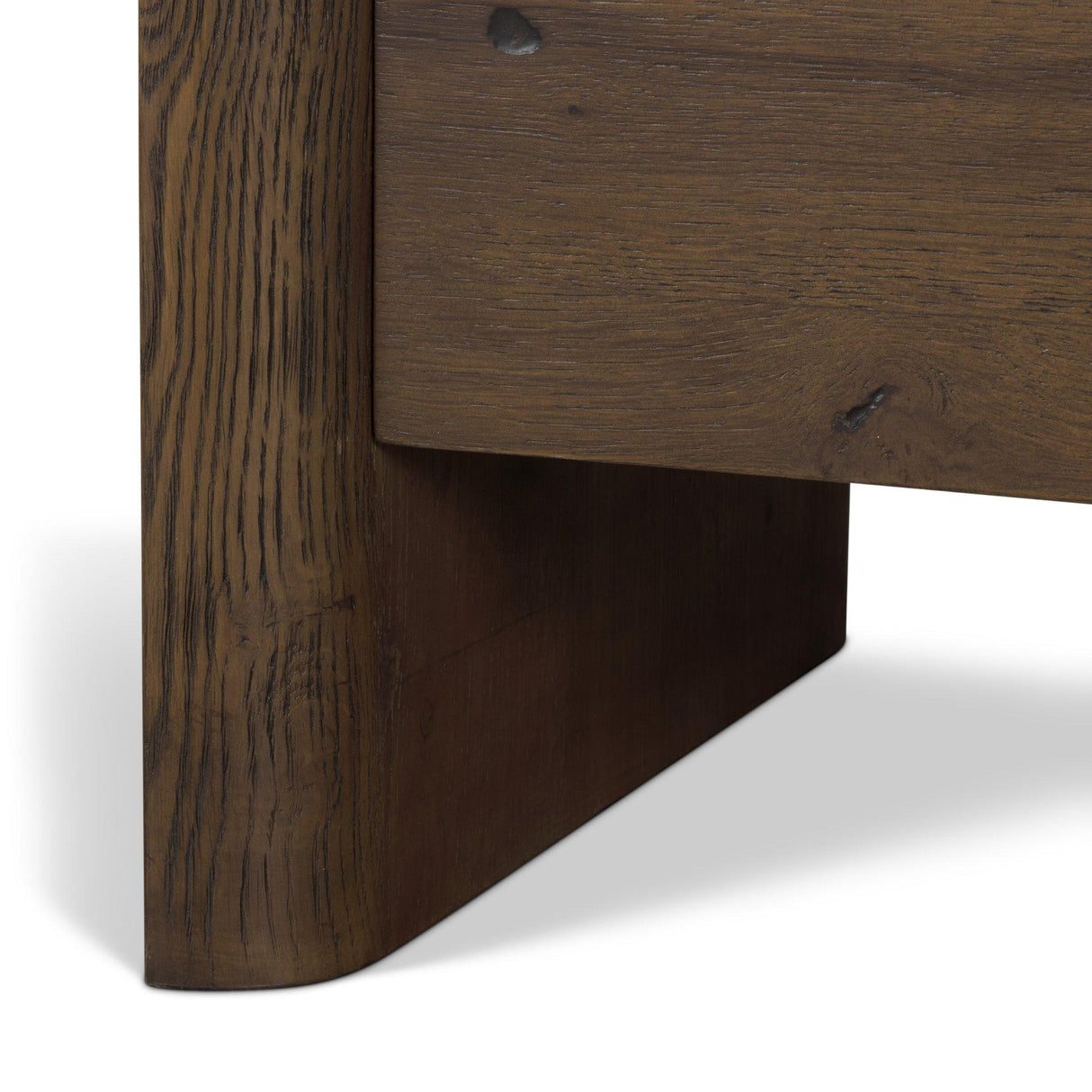 Mercana Belford 3-Drawer Dark Brown Oak Wood Closed Nightstand