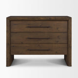 Mercana Belford 3-Drawer Dark Brown Oak Wood Closed Nightstand