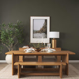 Mercana Rowan 94" Light Brown Oak Wood Rectangular Dining Table