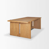 Mercana Rowan 94" Light Brown Oak Wood Rectangular Dining Table