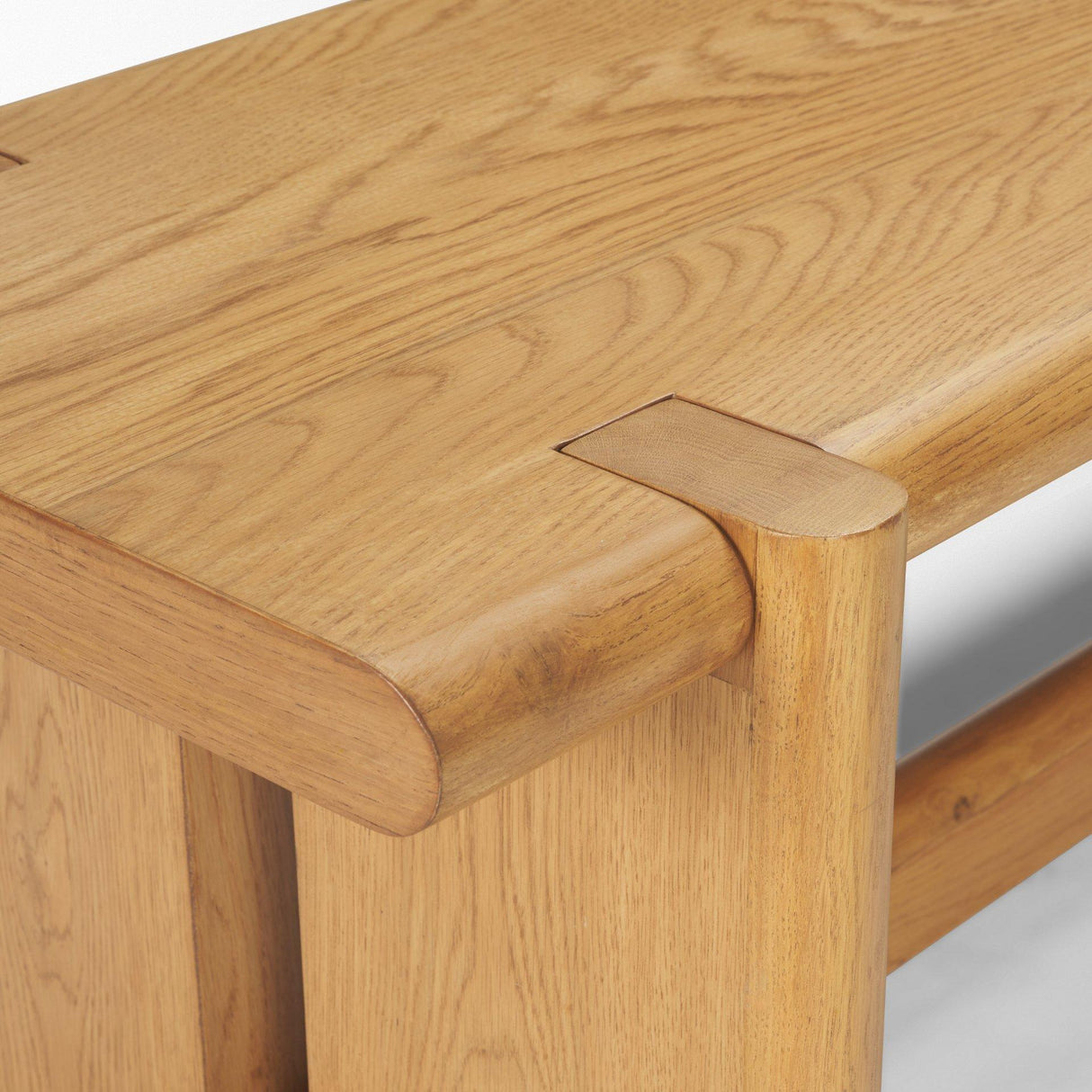 Mercana Rowan Light Brown Oak Wood Bench