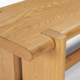 Mercana Rowan Light Brown Oak Wood Bench