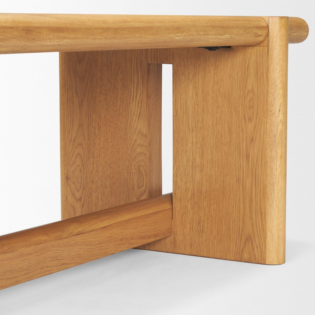 Mercana Rowan Light Brown Oak Wood Bench