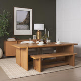 Mercana Rowan Light Brown Oak Wood Bench