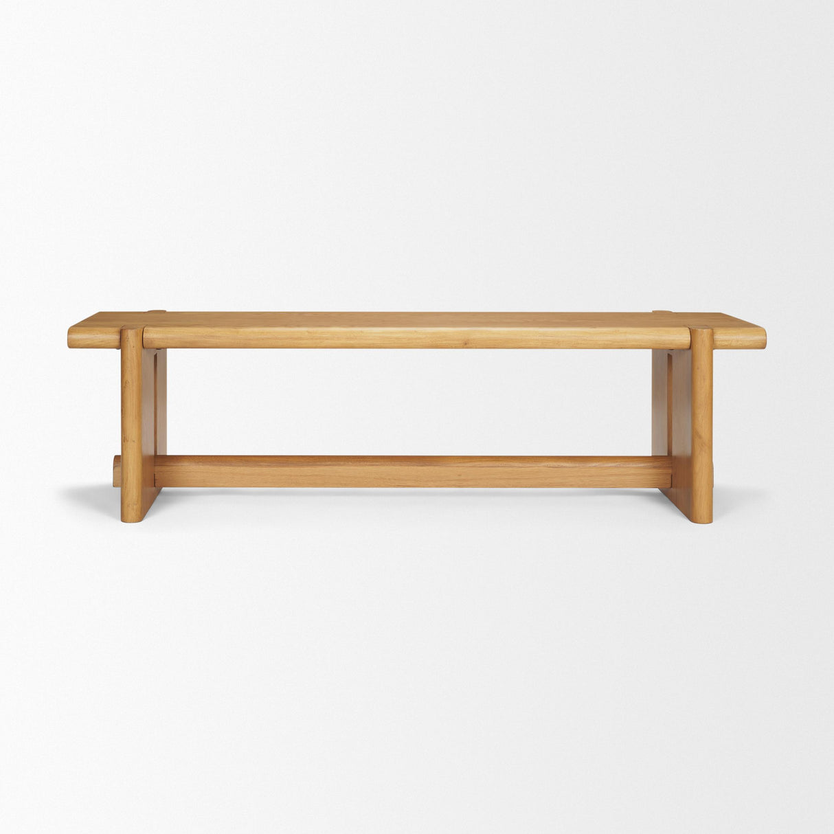 Mercana Rowan Light Brown Oak Wood Bench