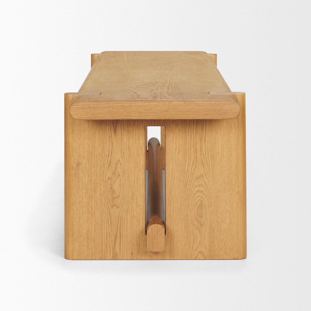 Mercana Rowan Light Brown Oak Wood Bench