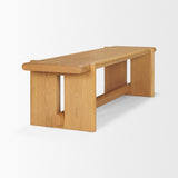 Mercana Rowan Light Brown Oak Wood Bench
