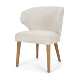 Mercana Niles 22.5L x 24.5W x 32H Cream Fabric Seat W/ Med Brown Wooden Legs Wingback Dining Chair (G520-4A)