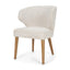 Mercana Niles 22.5L x 24.5W x 32H Cream Fabric Seat W/ Med Brown Wooden Legs Wingback Dining Chair (G520-4A)