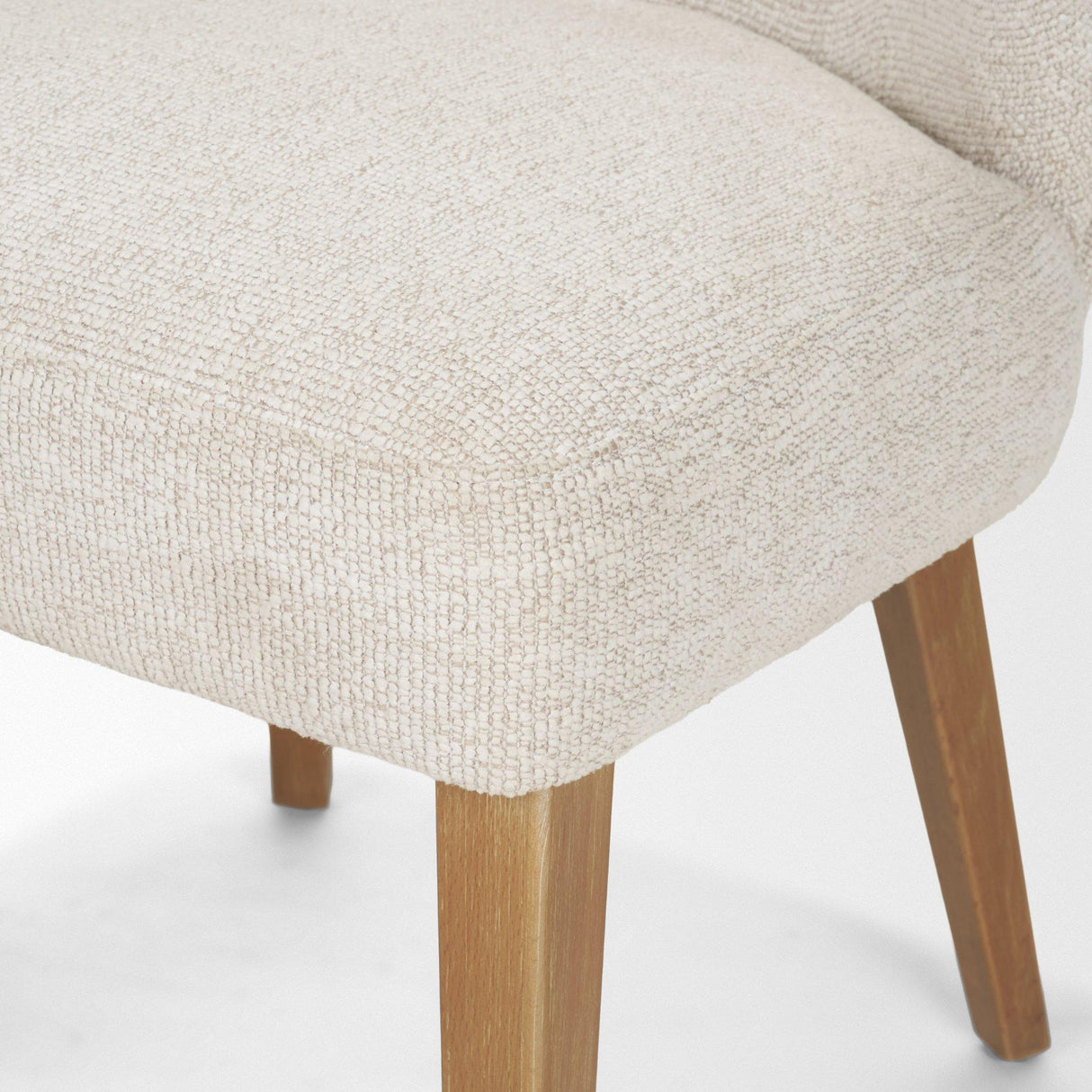 Mercana Niles 22.5L x 24.5W x 32H Cream Fabric Seat W/ Med Brown Wooden Legs Wingback Dining Chair (G520-4A)