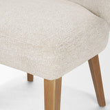 Mercana Niles 22.5L x 24.5W x 32H Cream Fabric Seat W/ Med Brown Wooden Legs Wingback Dining Chair (G520-4A)