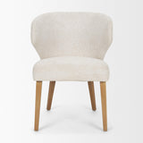 Mercana Niles 22.5L x 24.5W x 32H Cream Fabric Seat W/ Med Brown Wooden Legs Wingback Dining Chair (G520-4A)