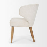 Mercana Niles 22.5L x 24.5W x 32H Cream Fabric Seat W/ Med Brown Wooden Legs Wingback Dining Chair (G520-4A)