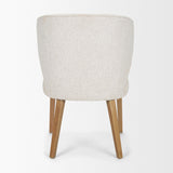Mercana Niles 22.5L x 24.5W x 32H Cream Fabric Seat W/ Med Brown Wooden Legs Wingback Dining Chair (G520-4A)