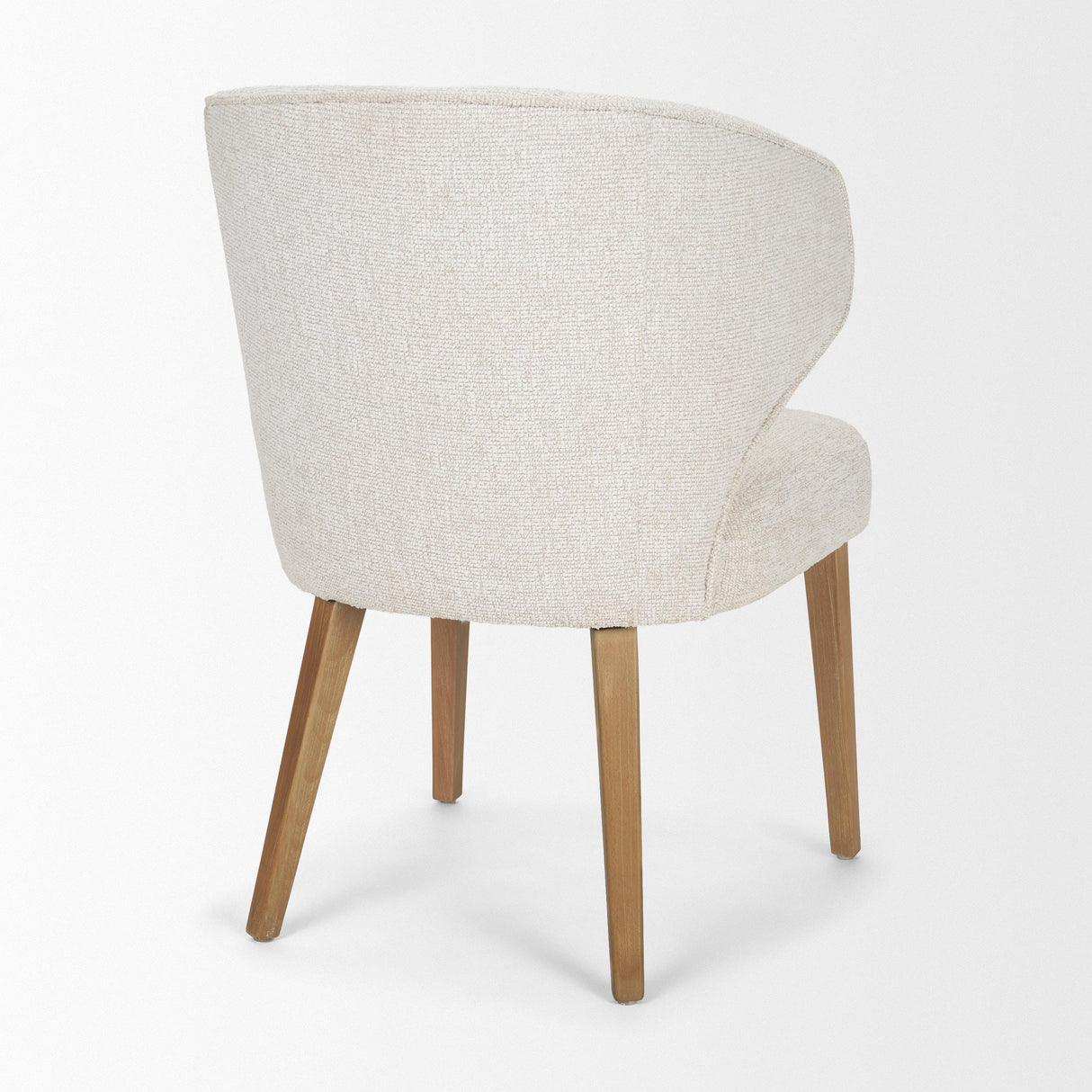 Mercana Niles 22.5L x 24.5W x 32H Cream Fabric Seat W/ Med Brown Wooden Legs Wingback Dining Chair (G520-4A)