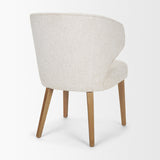 Mercana Niles 22.5L x 24.5W x 32H Cream Fabric Seat W/ Med Brown Wooden Legs Wingback Dining Chair (G520-4A)