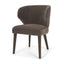 Mercana Niles Brown Fabric W/ Dark Brown Wooden Legs Wingback Dining Chair