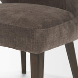 Mercana Niles Brown Fabric W/ Dark Brown Wooden Legs Wingback Dining Chair