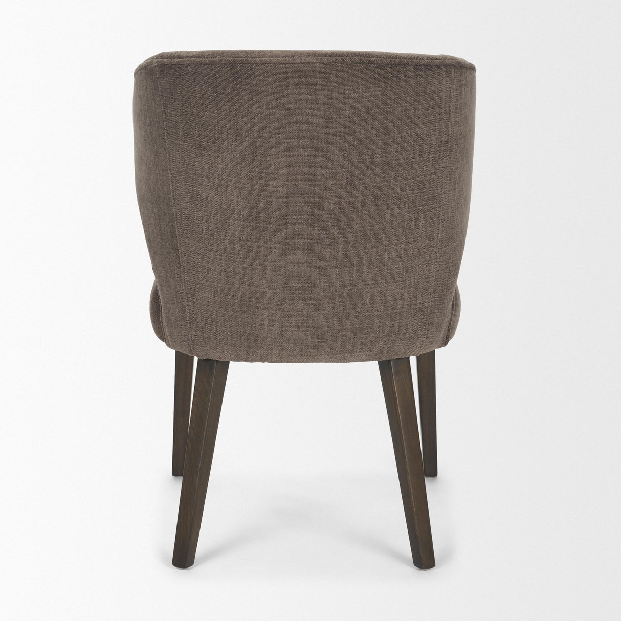 Mercana Niles Brown Fabric W/ Dark Brown Wooden Legs Wingback Dining Chair