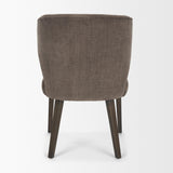 Mercana Niles Brown Fabric W/ Dark Brown Wooden Legs Wingback Dining Chair