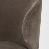 Mercana Niles Brown Fabric W/ Dark Brown Wooden Legs Wingback Dining Chair