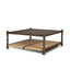 Mercana Bondi 42" Dark Brown Wood w/ Paper Rope Shelf Square Coffee Table
