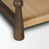 Mercana Bondi 42" Dark Brown Wood w/ Paper Rope Shelf Square Coffee Table