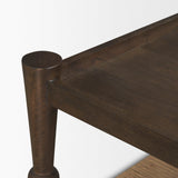 Mercana Bondi 42" Dark Brown Wood w/ Paper Rope Shelf Square Coffee Table