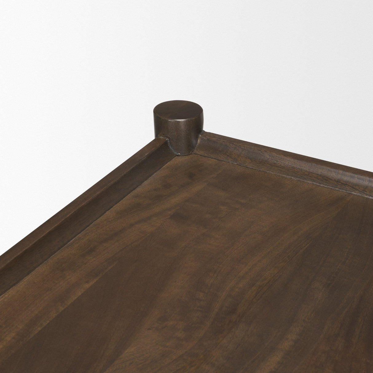 Mercana Bondi Dark Brown Wood w/ Paper Rope Shelf Console Table