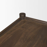 Mercana Bondi Dark Brown Wood w/ Paper Rope Shelf Console Table