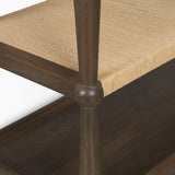 Mercana Bondi Dark Brown Wood w/ Paper Rope Shelf Console Table