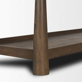 Mercana Bondi Dark Brown Wood w/ Paper Rope Shelf Console Table