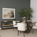Mercana Bondi Dark Brown Wood w/ Paper Rope Shelf Console Table