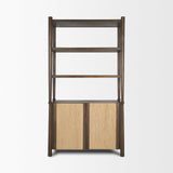 Mercana Bondi 2 Door Open Dark Brown Wood w/ Paper Rope Shelving Unit