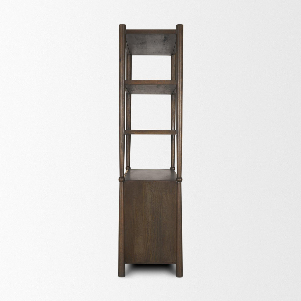 Mercana Bondi 2 Door Open Dark Brown Wood w/ Paper Rope Shelving Unit