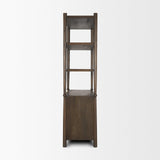 Mercana Bondi 2 Door Open Dark Brown Wood w/ Paper Rope Shelving Unit