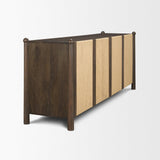 Mercana Bondi 85" Dark Brown Wood w/ Paper Rope 4 Door Closed Sideboard