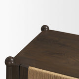 Mercana Bondi 85" Dark Brown Wood w/ Paper Rope 4 Door Closed Sideboard