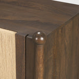 Mercana Bondi 85" Dark Brown Wood w/ Paper Rope 4 Door Closed Sideboard