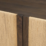 Mercana Bondi 85" Dark Brown Wood w/ Paper Rope 4 Door Closed Sideboard