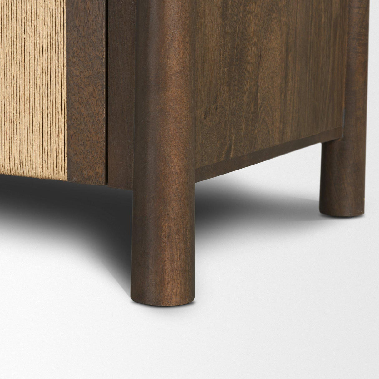 Mercana Bondi 85" Dark Brown Wood w/ Paper Rope 4 Door Closed Sideboard