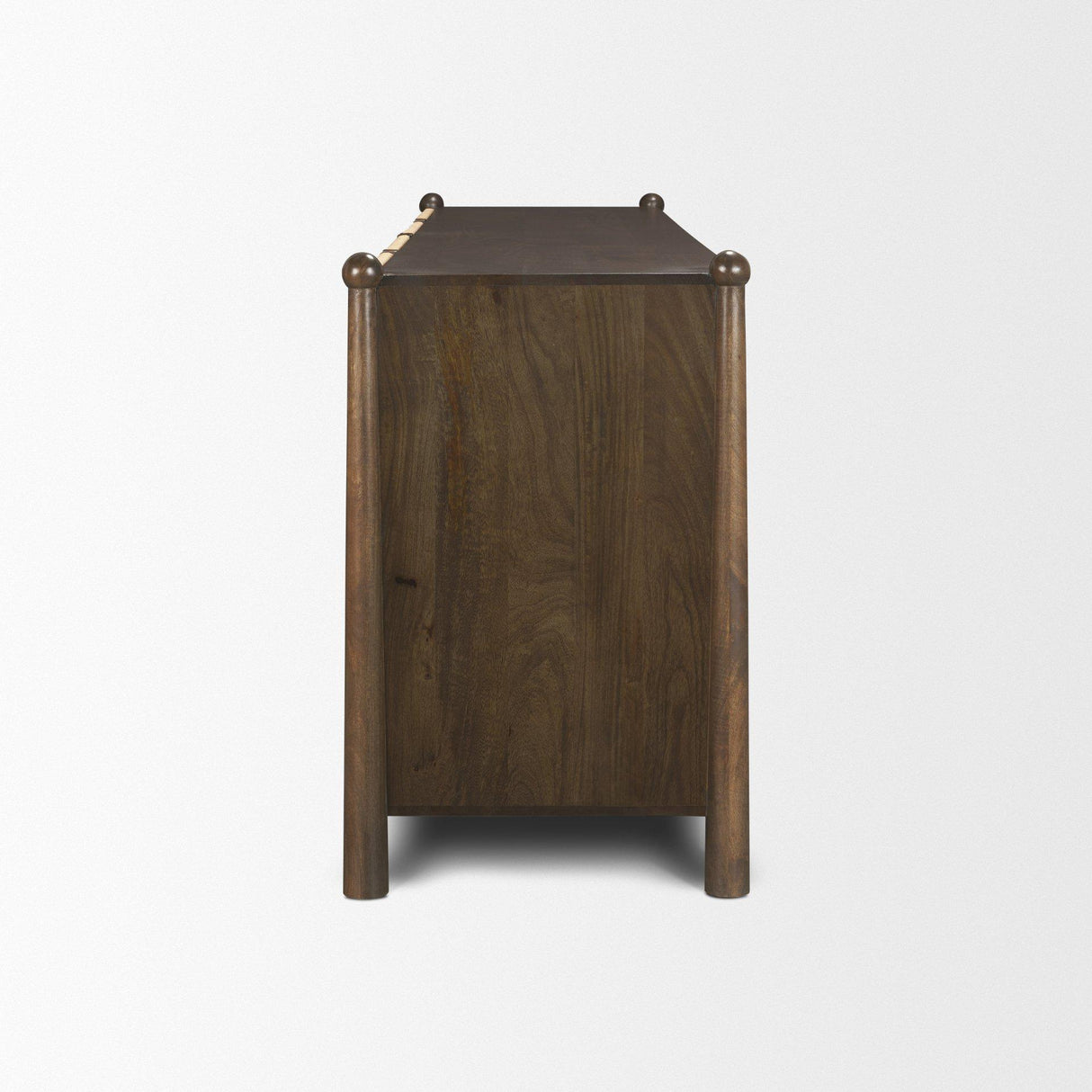 Mercana Bondi 85" Dark Brown Wood w/ Paper Rope 4 Door Closed Sideboard