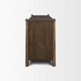 Mercana Bondi 85" Dark Brown Wood w/ Paper Rope 4 Door Closed Sideboard