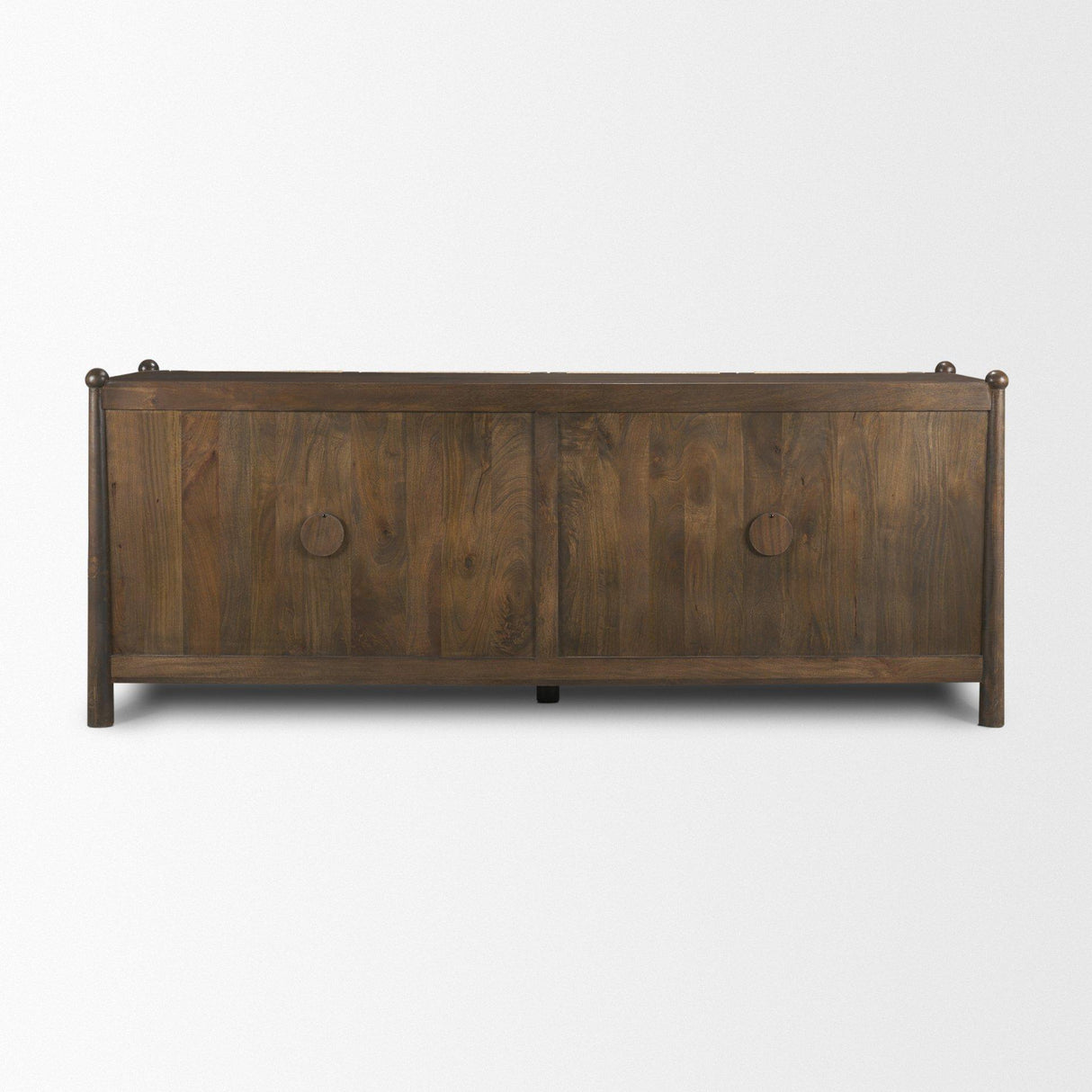 Mercana Bondi 85" Dark Brown Wood w/ Paper Rope 4 Door Closed Sideboard