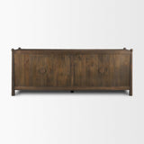 Mercana Bondi 85" Dark Brown Wood w/ Paper Rope 4 Door Closed Sideboard