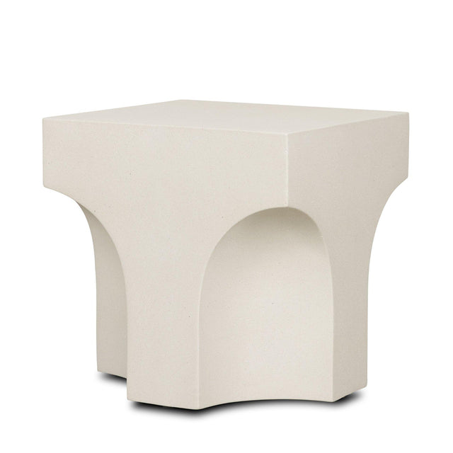 Mercana Bunda Square Sculptural Stone Finish Accent Table