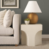 Mercana Bunda Square Sculptural Stone Finish Accent Table