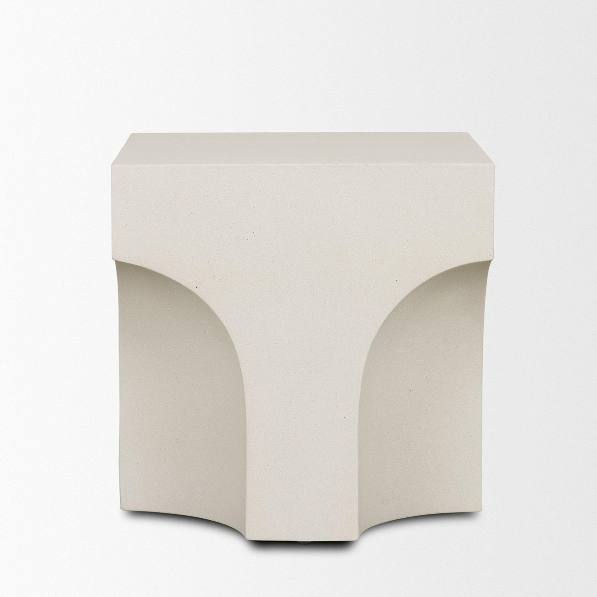 Mercana Bunda Square Sculptural Stone Finish Accent Table