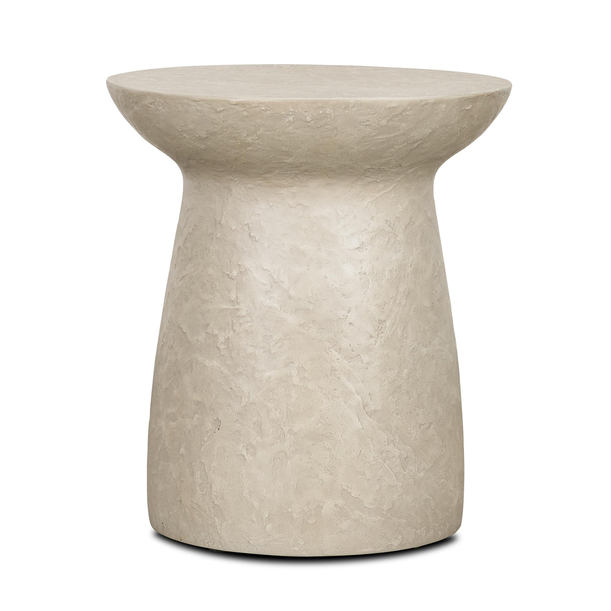 Mercana Mesa Round Stone Finish Pillar Accent Table